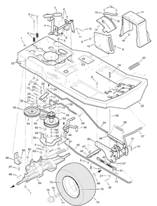Motion Drive Diagram and Parts List for 30550E 1996 Briggs and Stratton Lawn Tractor